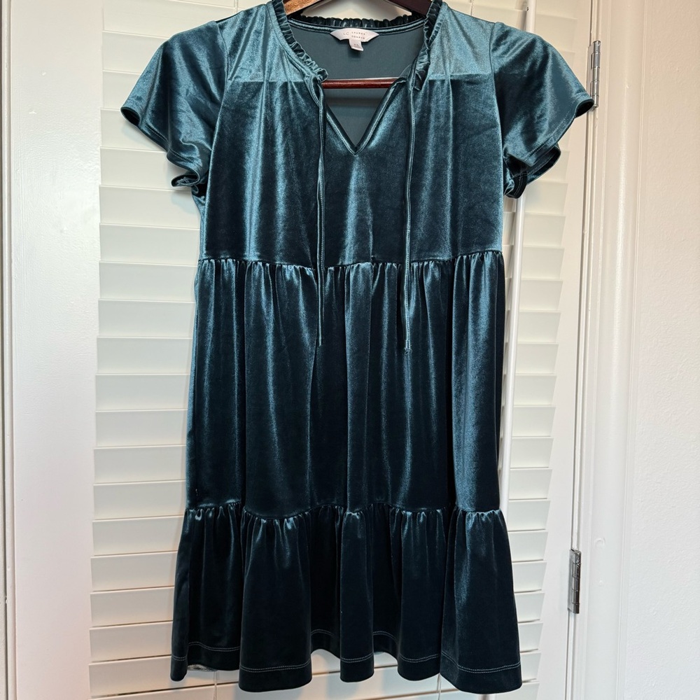 Lauren Conrad Tiered Babydoll Velvet Velour Dress